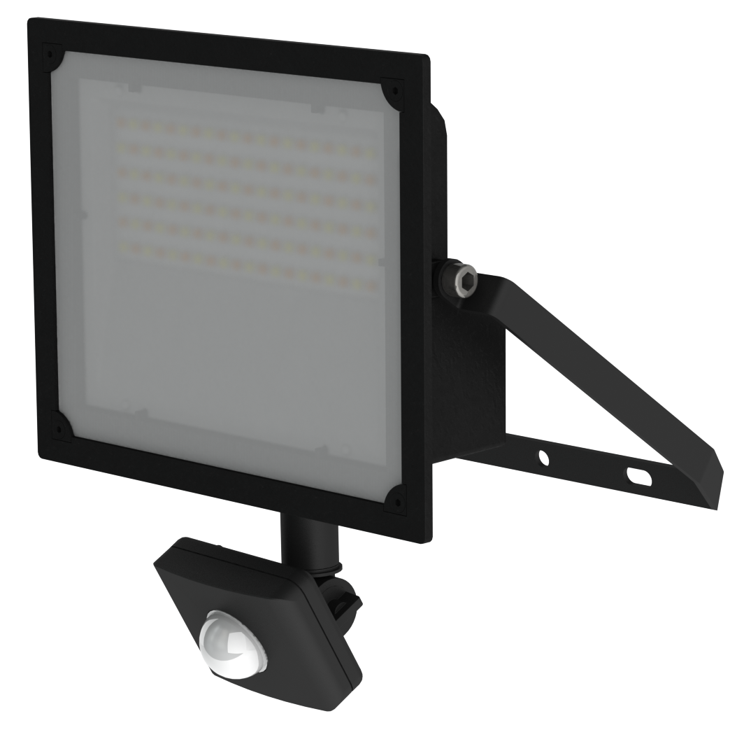 Front view of Keyston Tri-Colour Dual Wattage LED Flood Light with PIR Sensor.